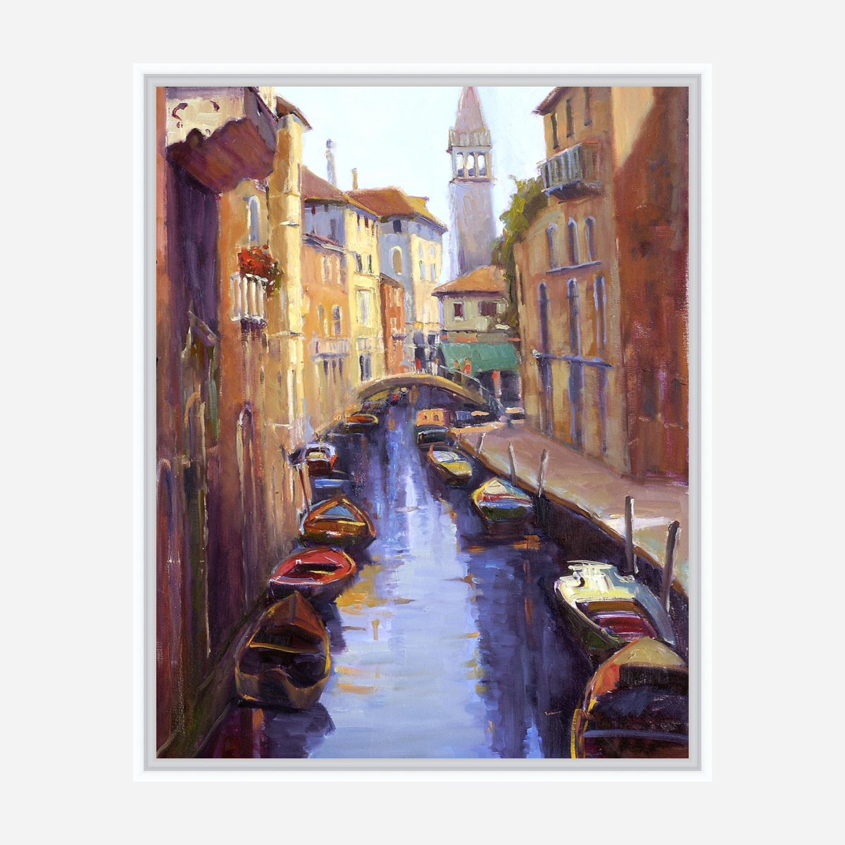 Italian Canal Artist Enhanced Canvas Print