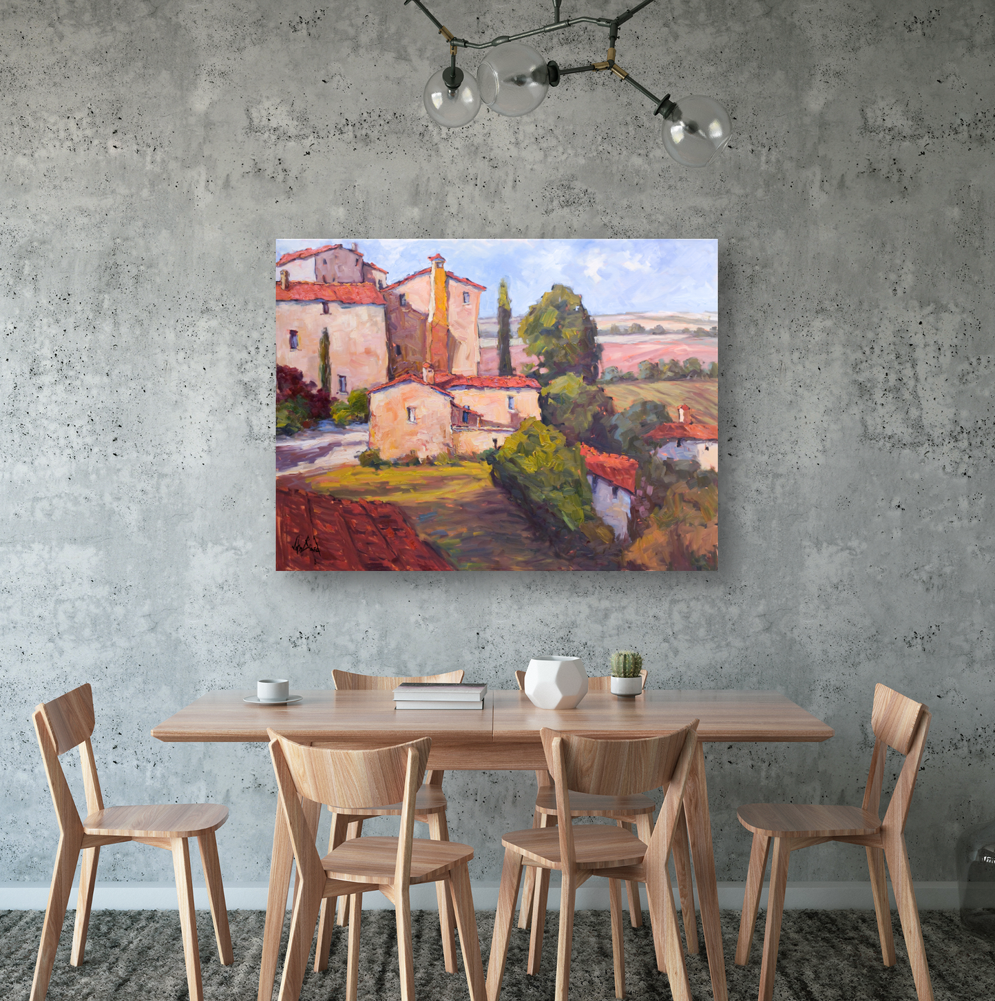 Italian Country Vista Artist Enhanced Canvas Print