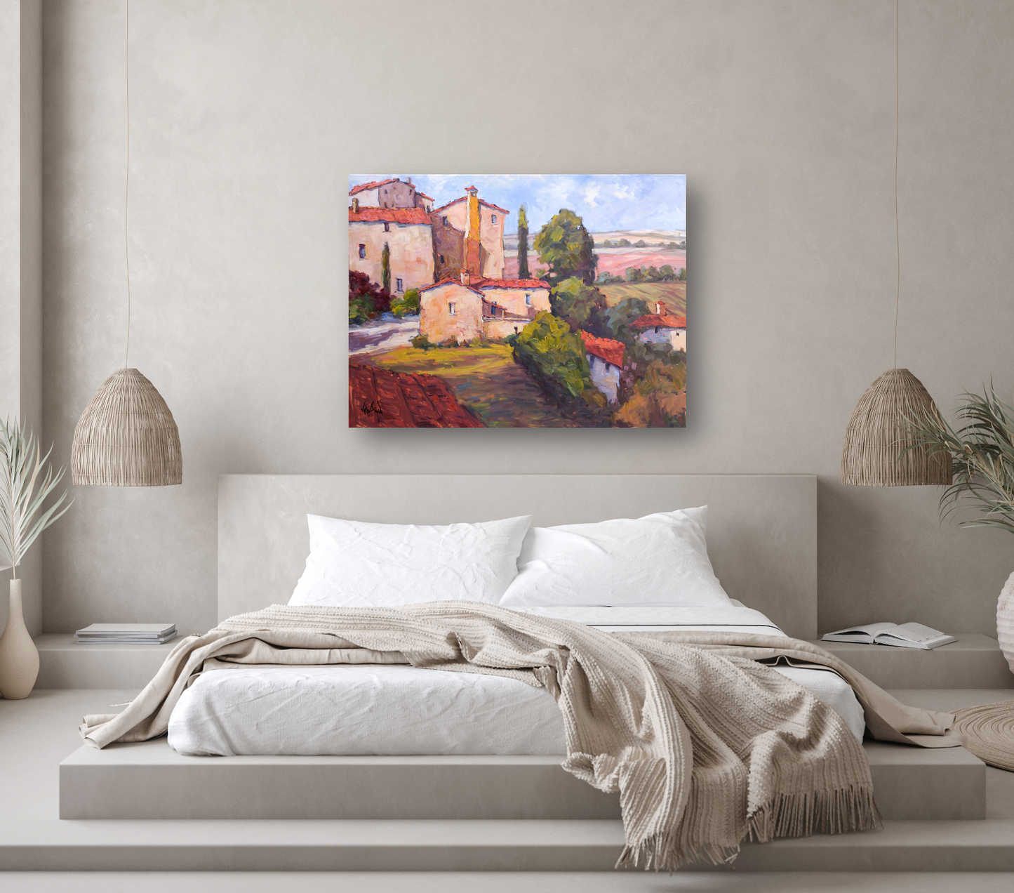 Italian Country Vista Artist Enhanced Canvas Print