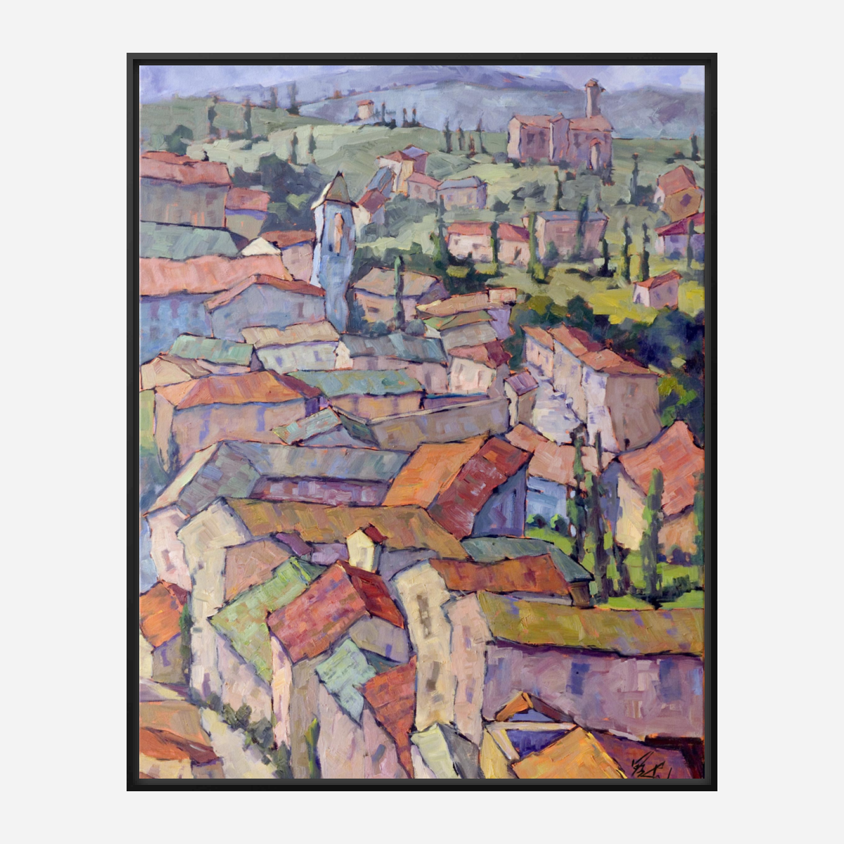 Italian Village Artist Enhanced Canvas Print