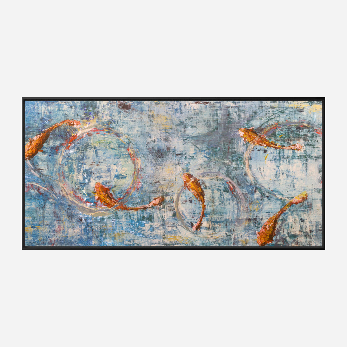 Koi Reflections Artist Enhanced Canvas Print