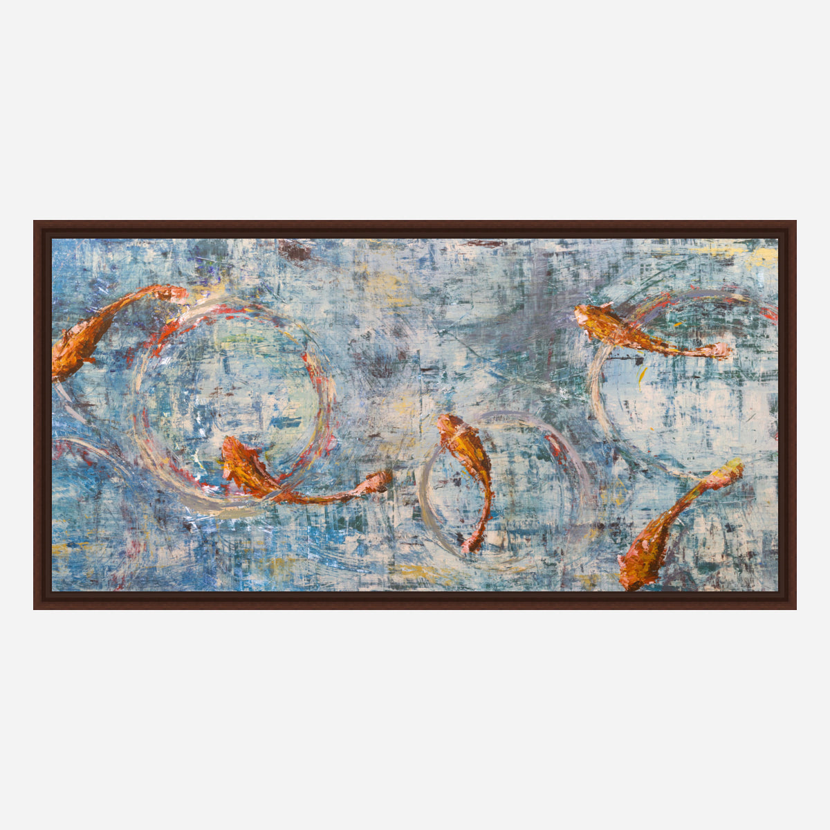 Koi Reflections Artist Enhanced Canvas Print