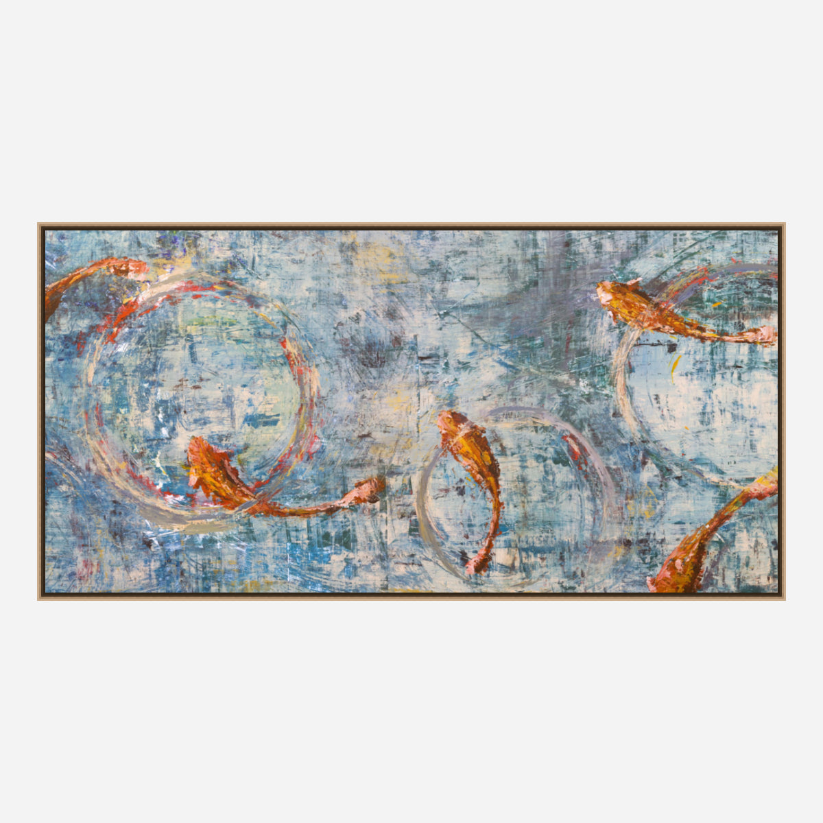 Koi Reflections Artist Enhanced Canvas Print