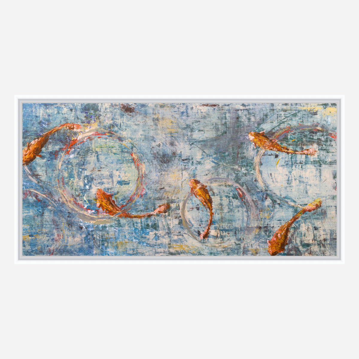 Koi Reflections Artist Enhanced Canvas Print