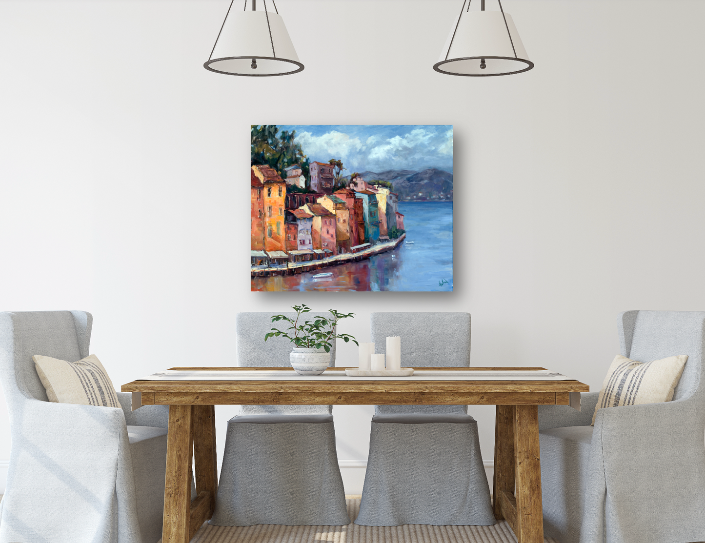 Lake Como Artist Enhanced Canvas Print