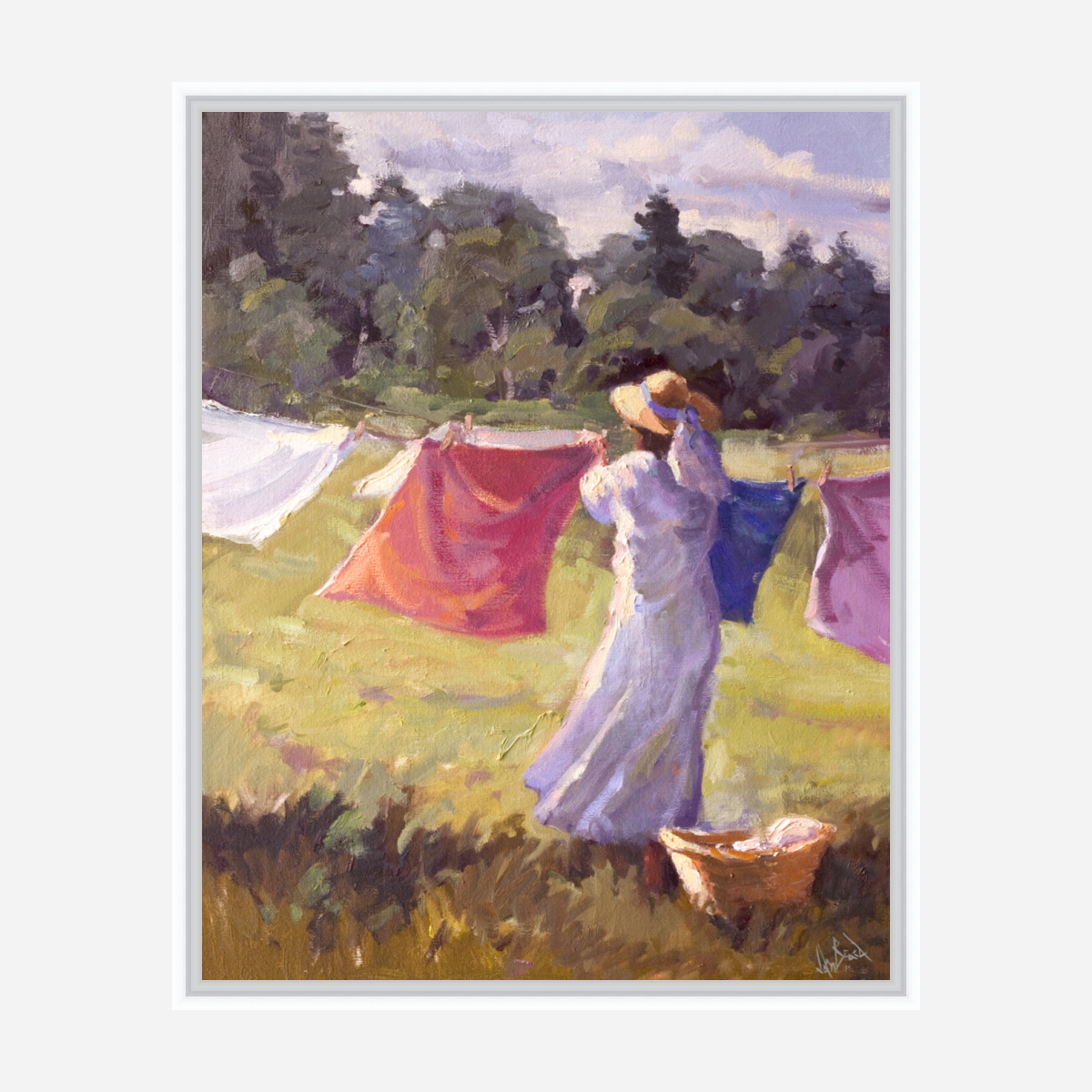 Laundry Day Artist Enhanced Canvas Print