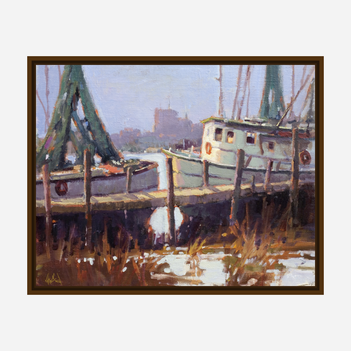 Low Country Docks Artist Enhanced Canvas Print