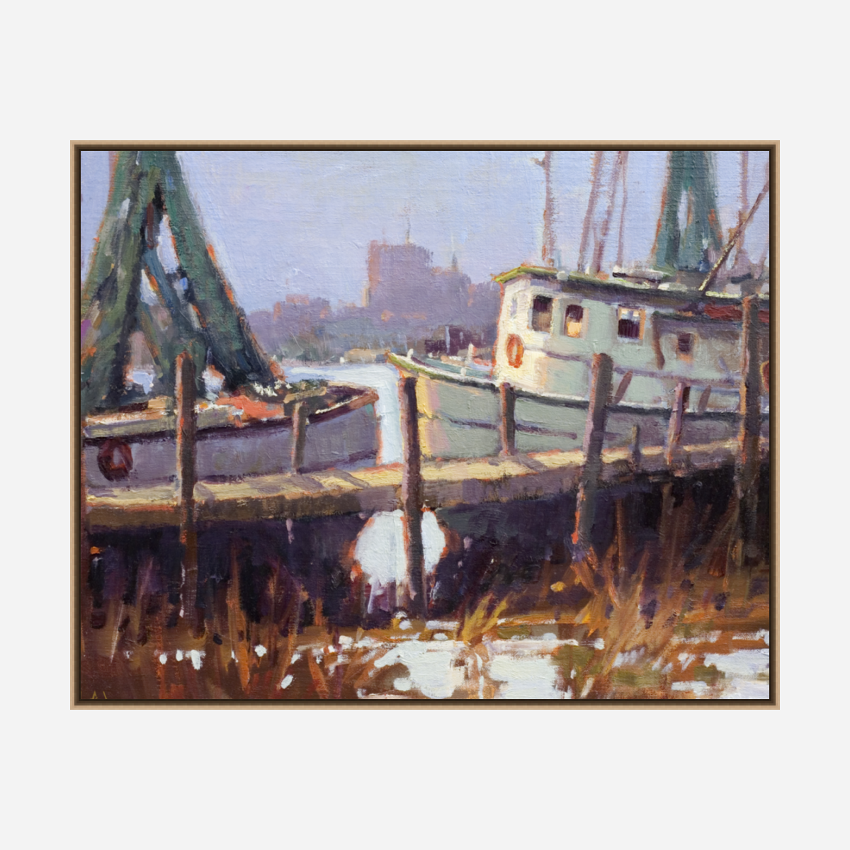 Low Country Docks Artist Enhanced Canvas Print