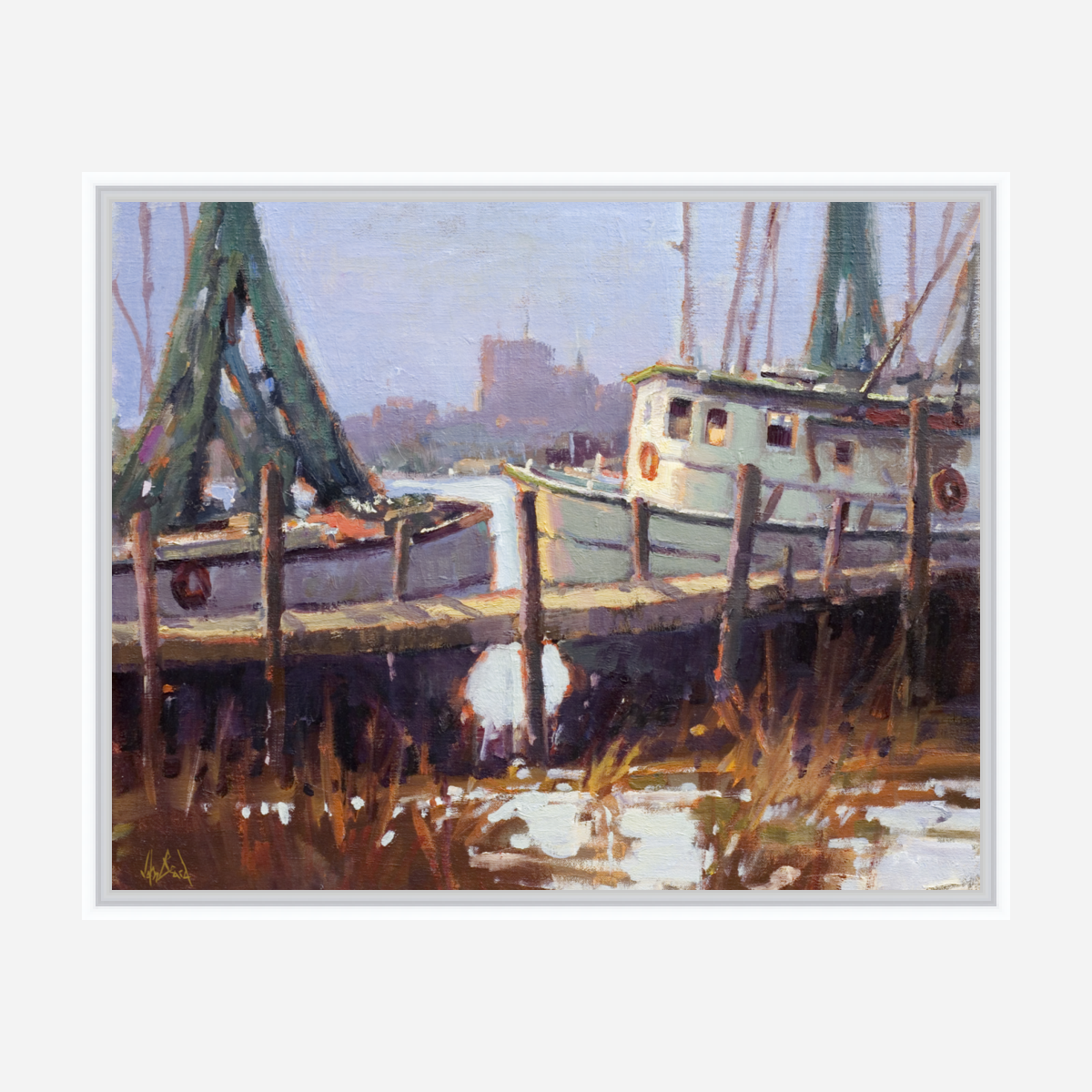 Low Country Docks Artist Enhanced Canvas Print