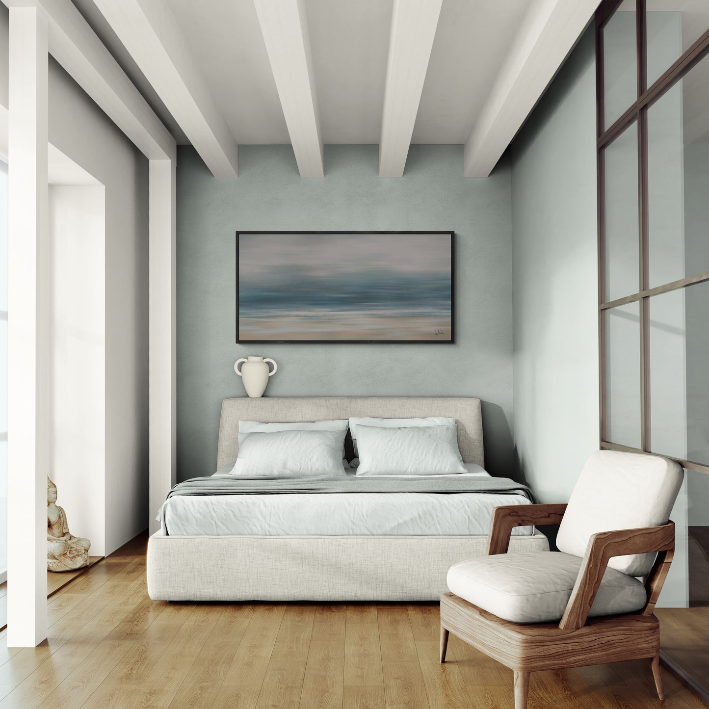 Tranquil Shore Artist Enhanced Canvas Print