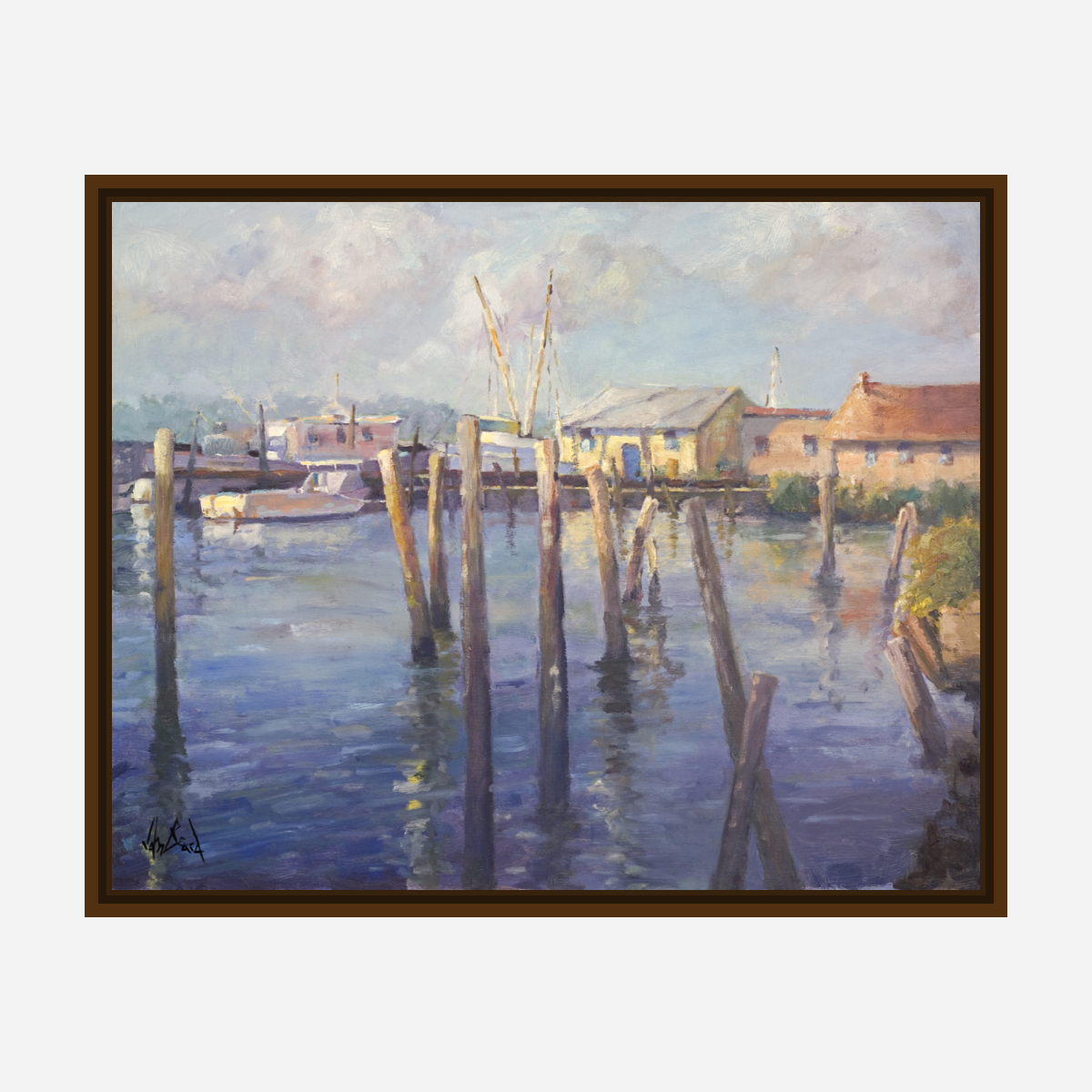 Mayport Pilings Artist Enhanced Canvas Print