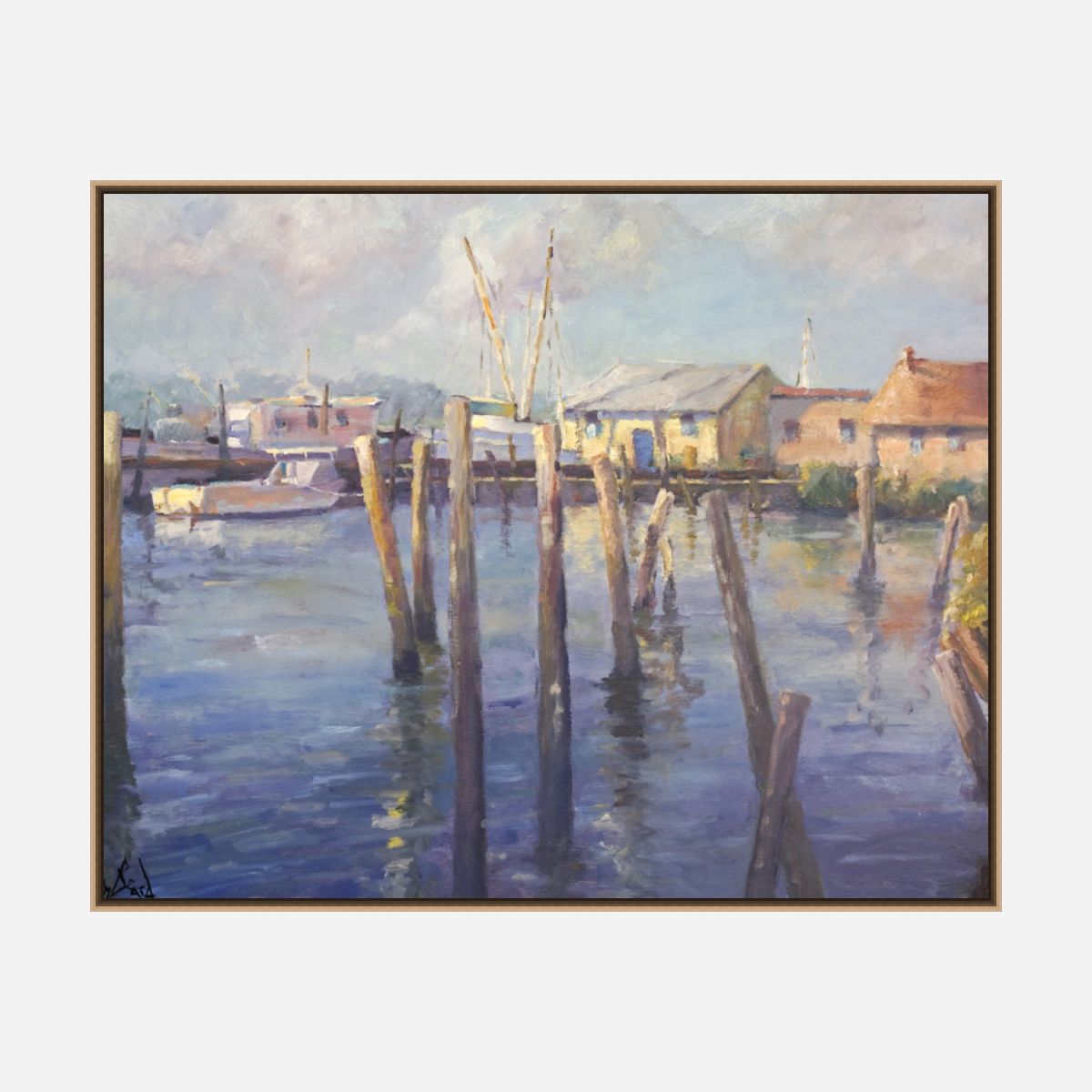 Mayport Pilings Artist Enhanced Canvas Print