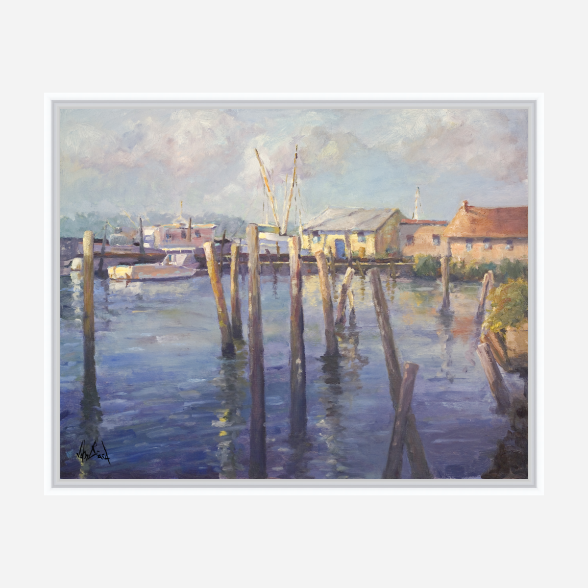 Mayport Pilings Artist Enhanced Canvas Print