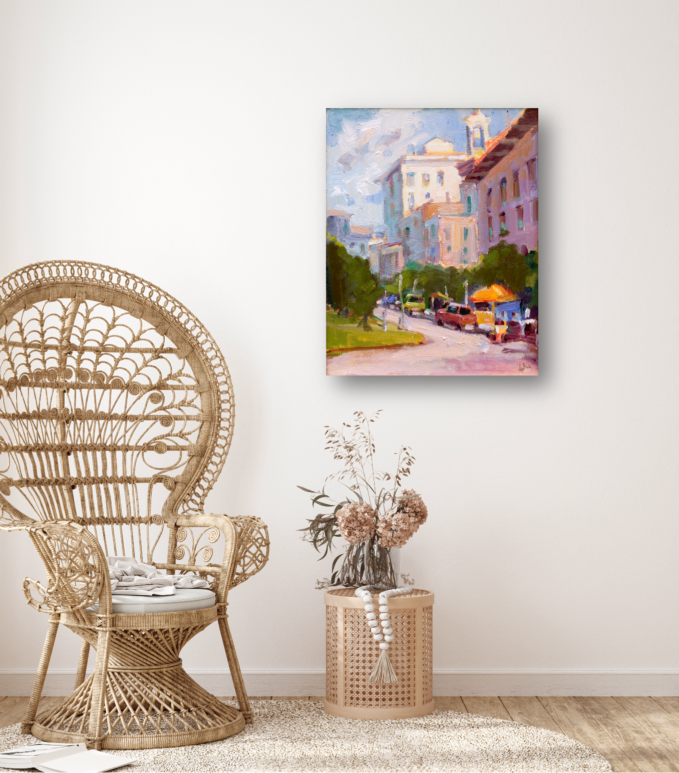 Midday Downtown Enhanced Canvas Print