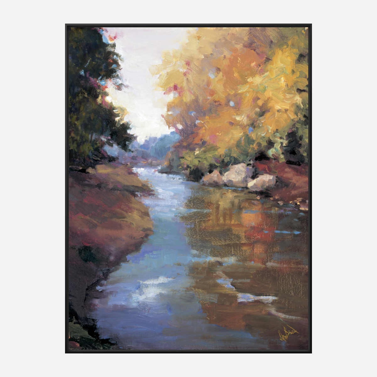 Mountain Stream Artist Enhanced Canvas Print