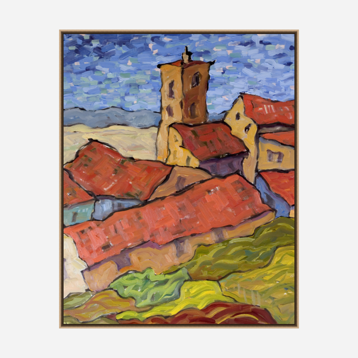 Nightfall in Cortona Artist Enhanced Canvas Print