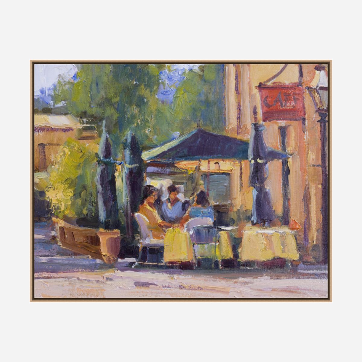 Outdoor Cafe Enhanced Canvas Print