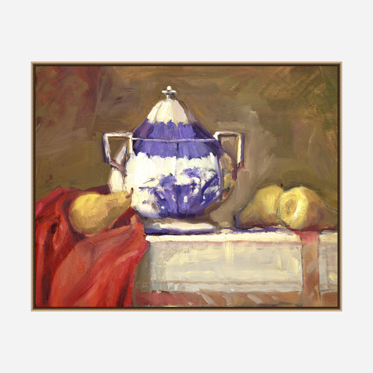 Pears Still Life Artist Enhanced Canvas Print