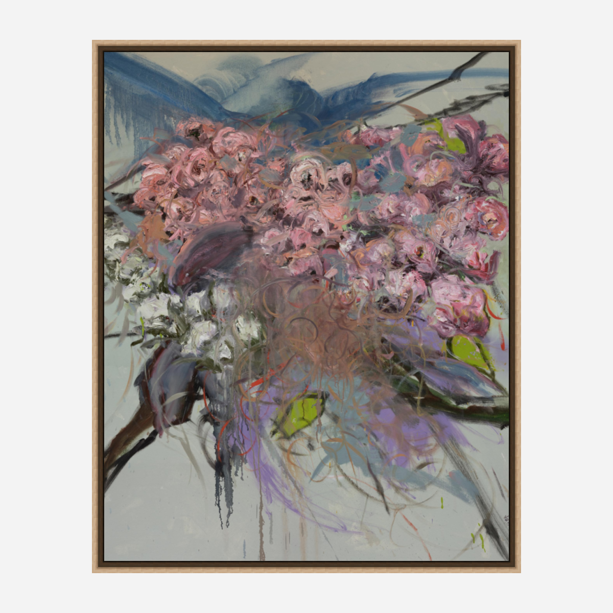 Pink Flowers Artist Enhanced Canvas Print