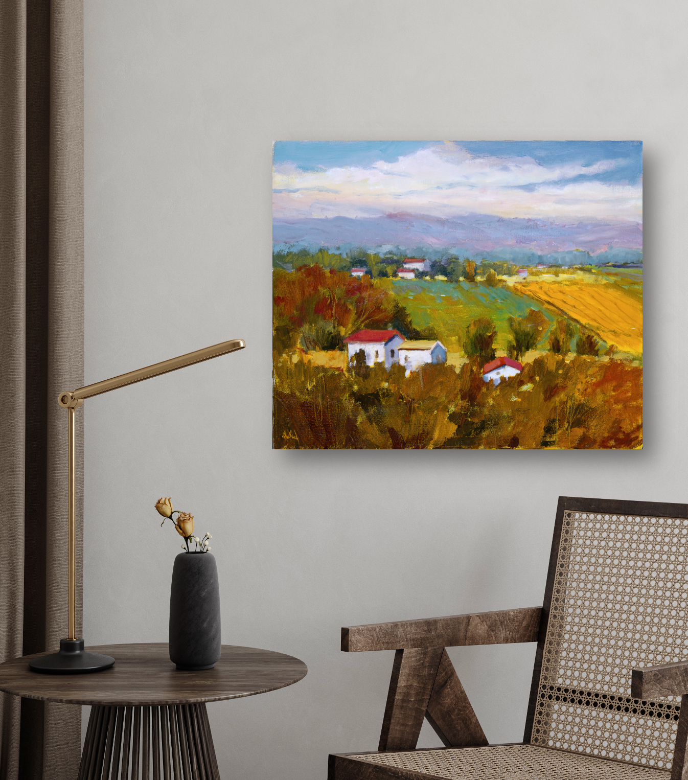 Plowed Field Artist Enhanced Canvas Print