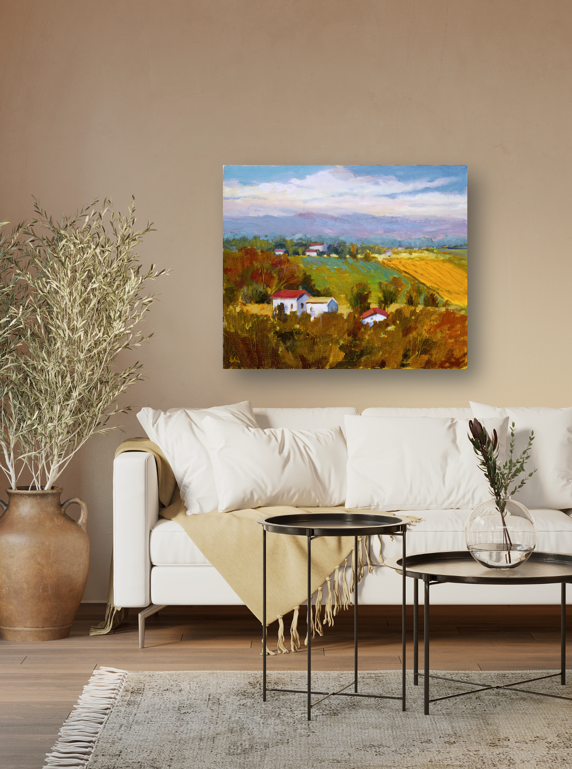 Plowed Field Artist Enhanced Canvas Print