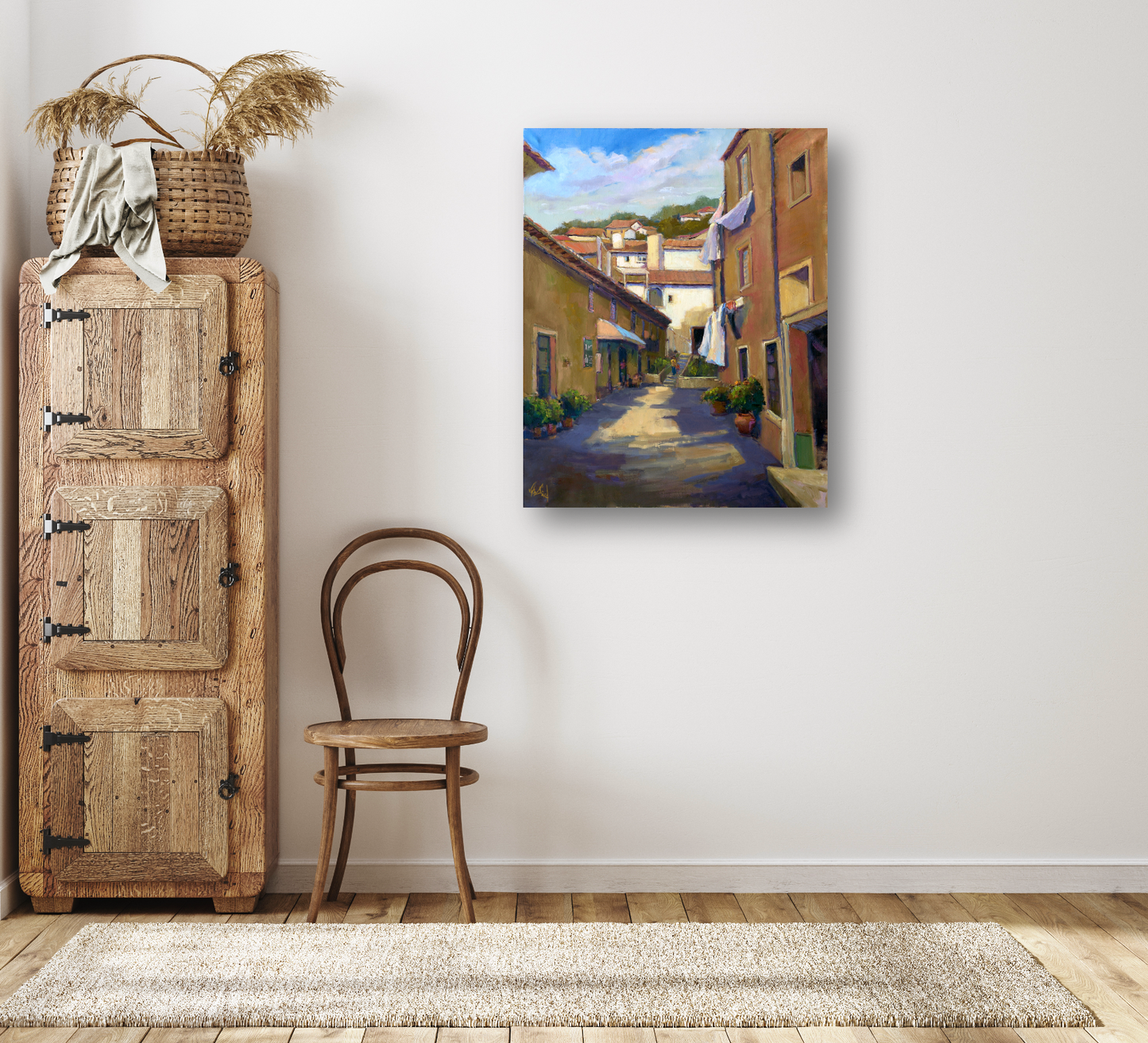 Portuguese Alley Artist Enhanced Canvas Print