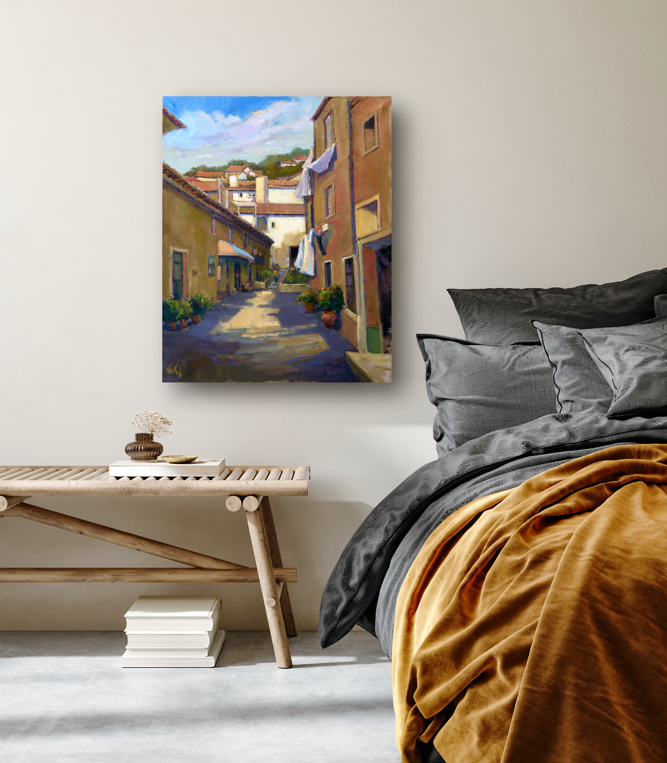 Portuguese Alley Artist Enhanced Canvas Print