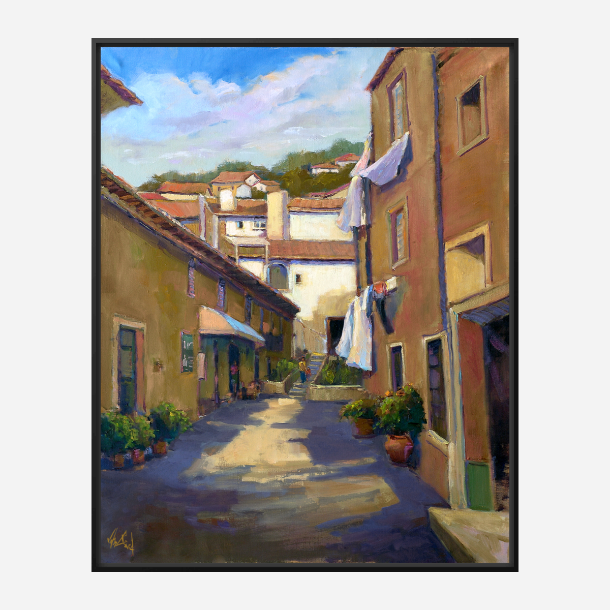 Portuguese Alley Artist Enhanced Canvas Print