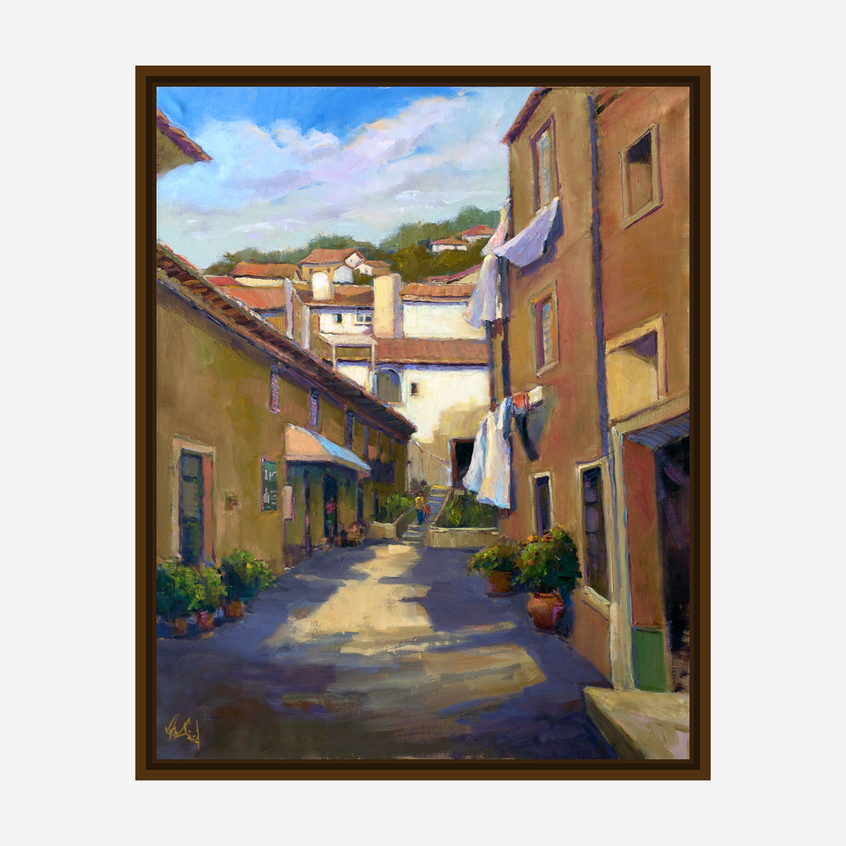 Portuguese Alley Artist Enhanced Canvas Print