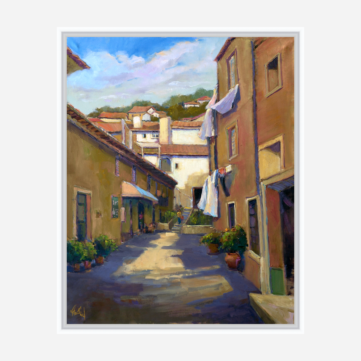 Portuguese Alley Artist Enhanced Canvas Print