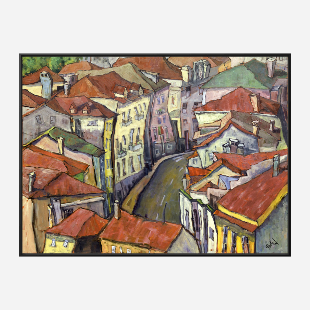 Portuguese Traffic Jam Artist Enhanced Canvas Print