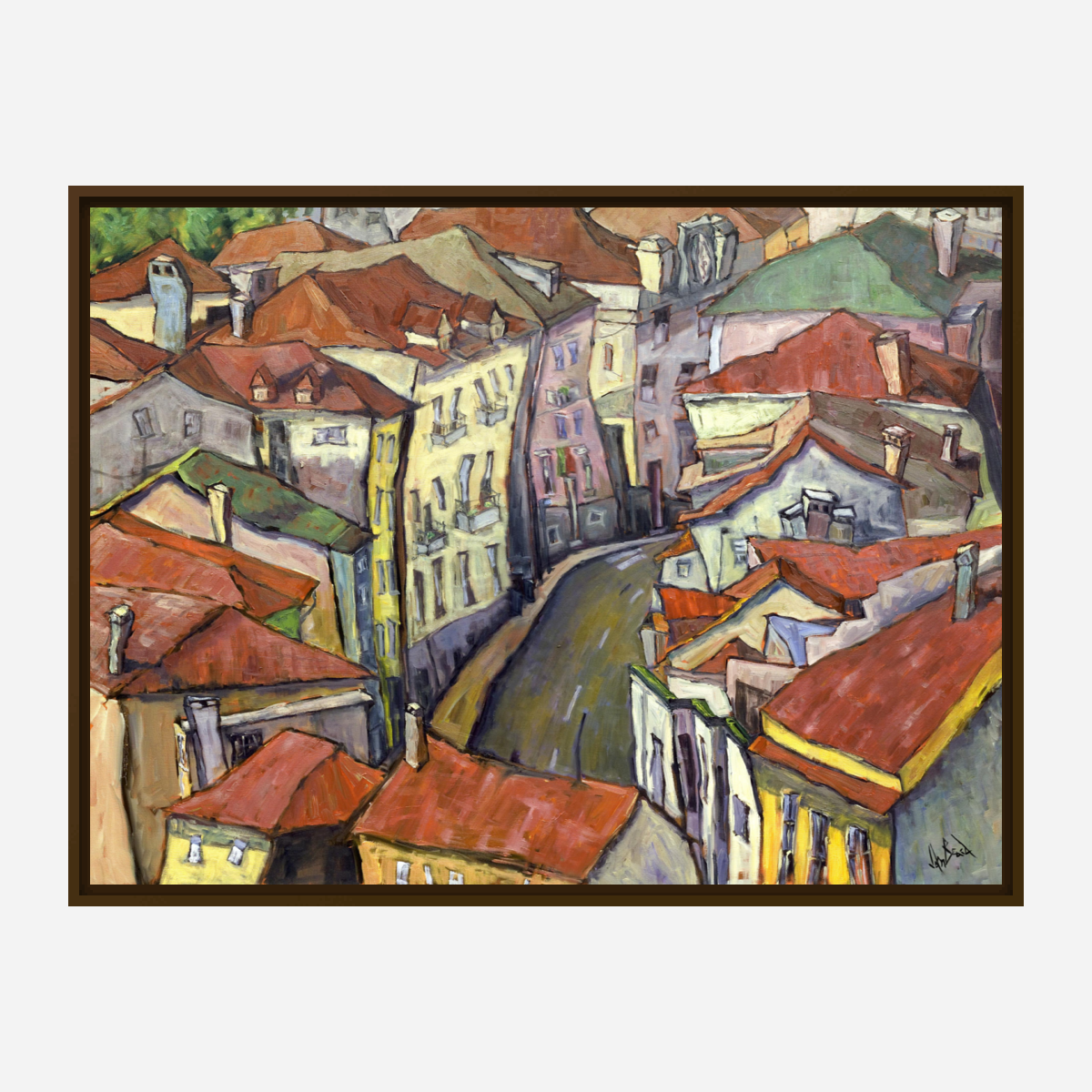 Portuguese Traffic Jam Artist Enhanced Canvas Print