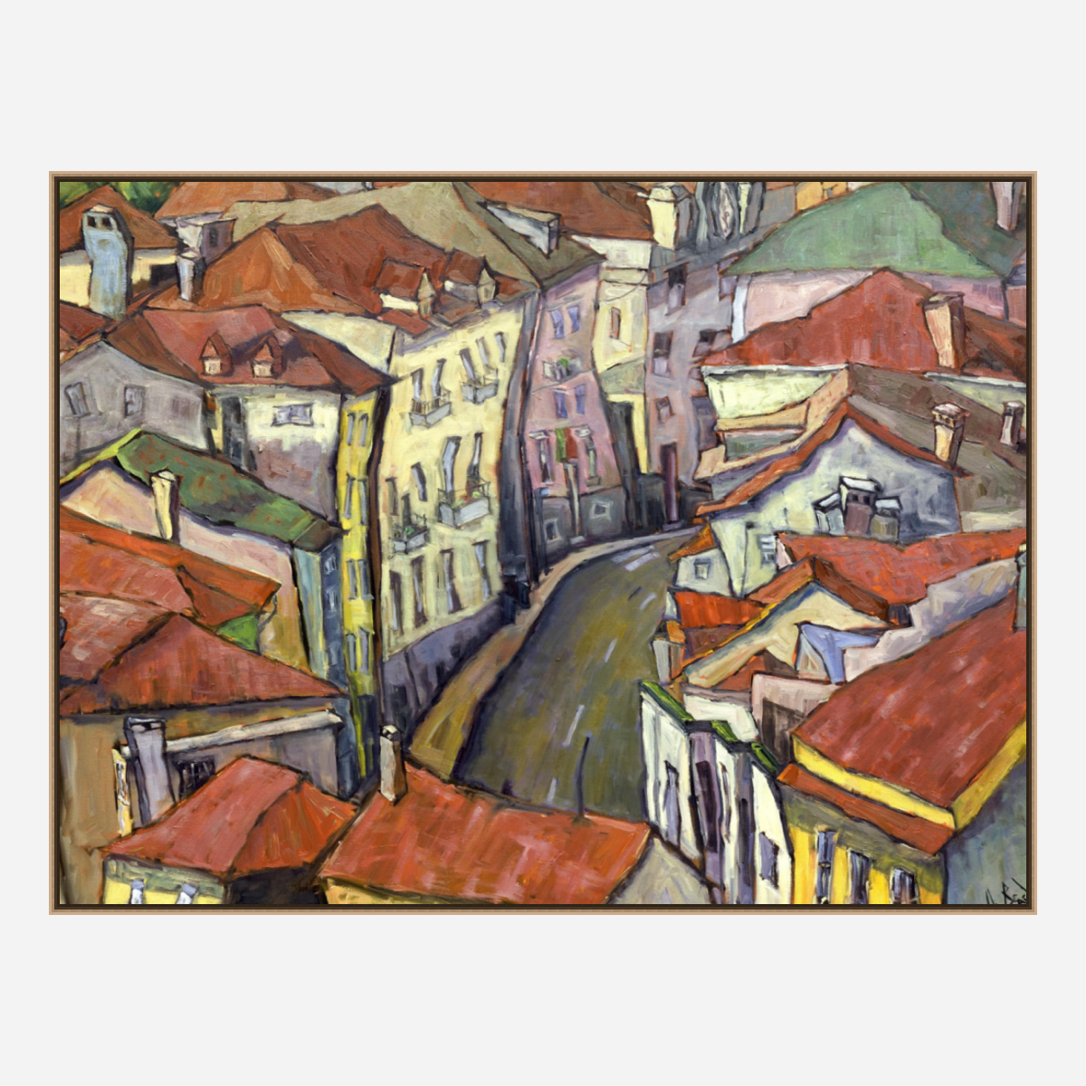 Portuguese Traffic Jam Artist Enhanced Canvas Print