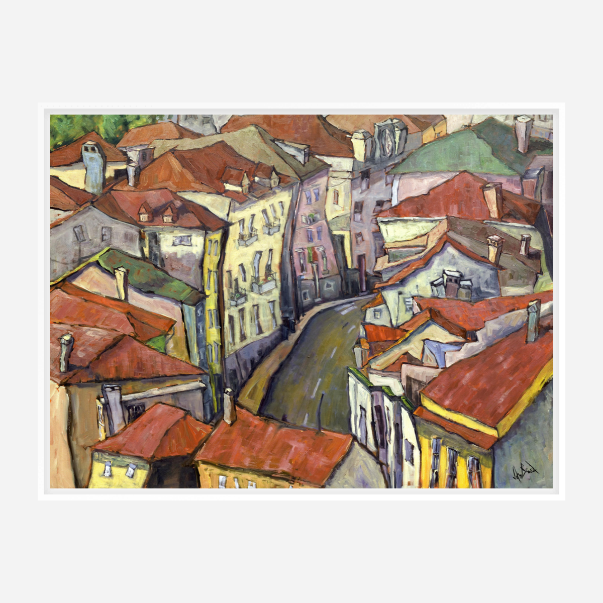 Portuguese Traffic Jam Artist Enhanced Canvas Print