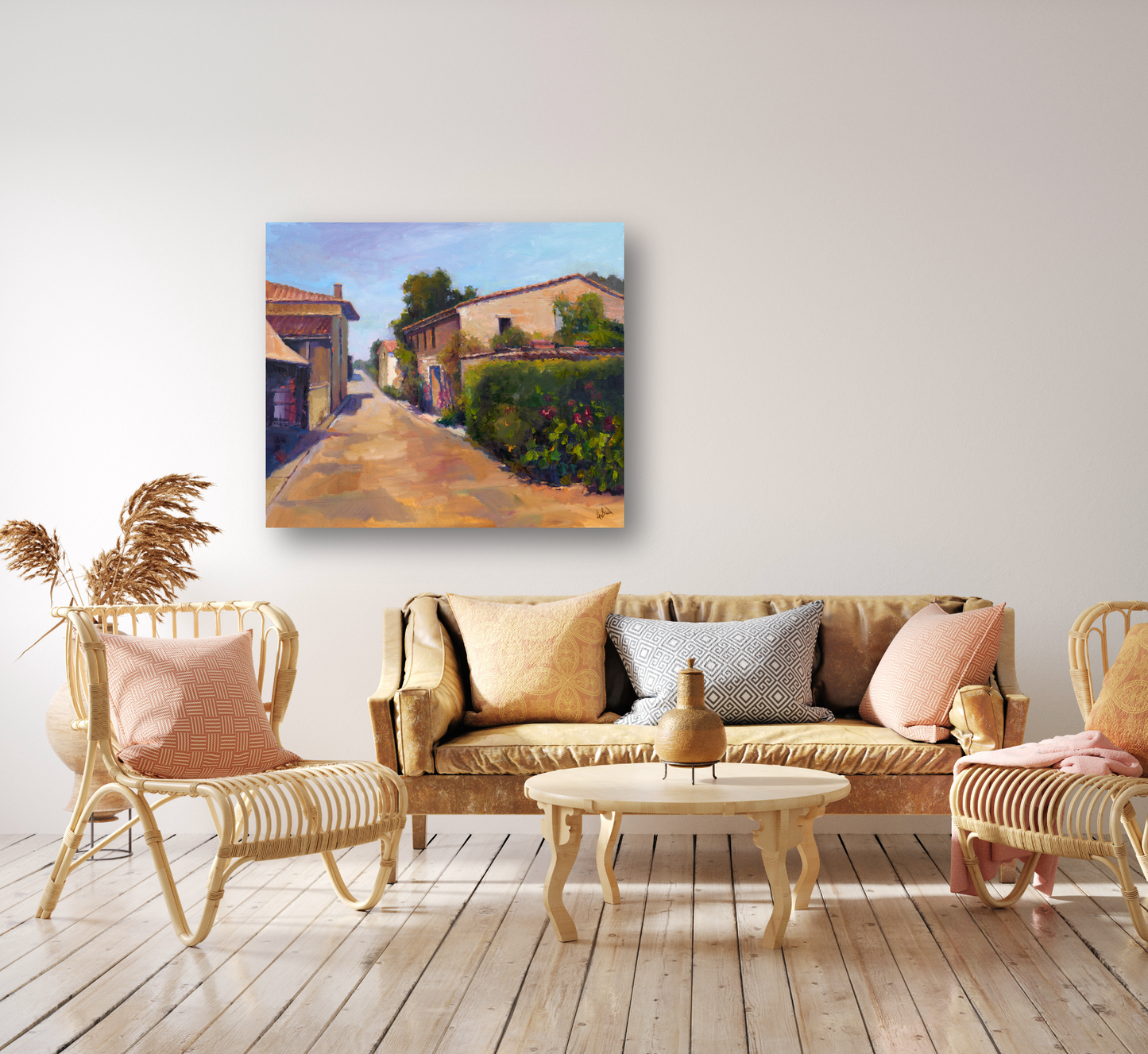 Portuguese Village Artist Enhanced Canvas Print