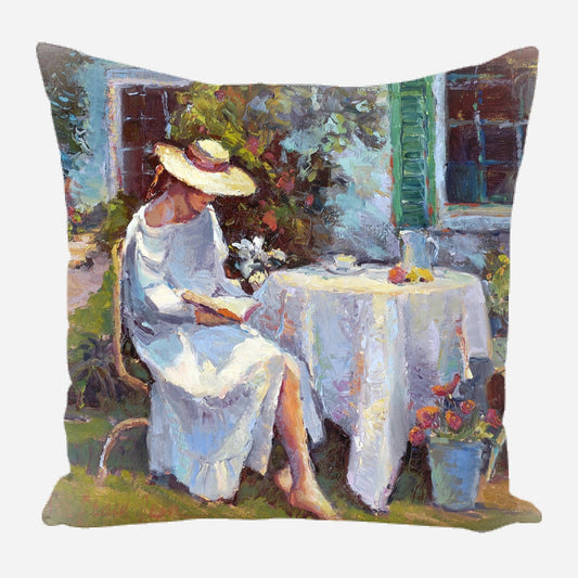 Reading in the Garden Pillow