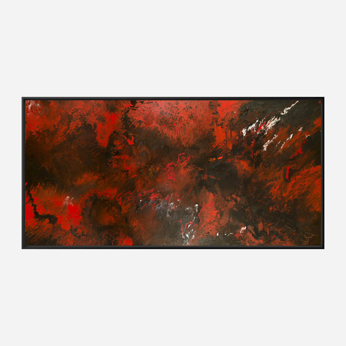 Red and Black Abstract Artist Enhanced Canvas Print