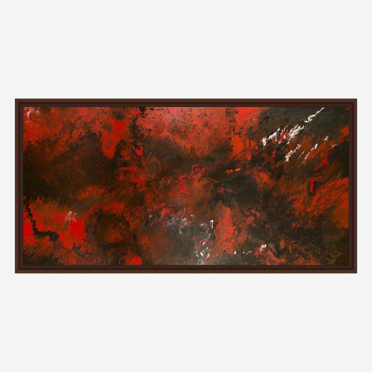 Red and Black Abstract Artist Enhanced Canvas Print