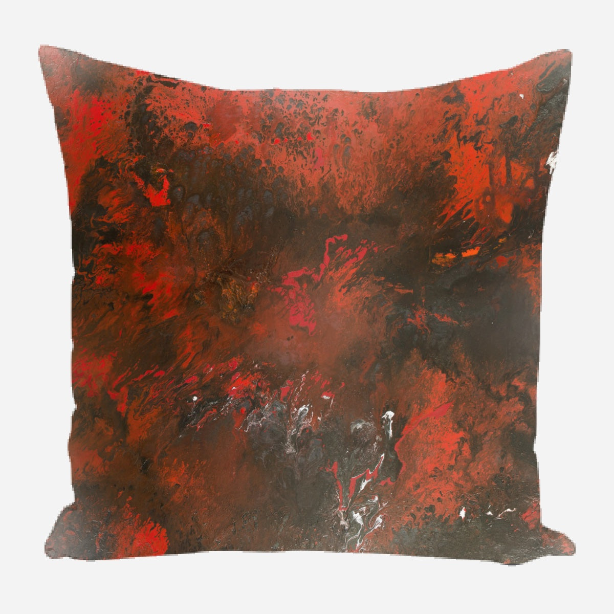 Red and Black Abstract Pillow