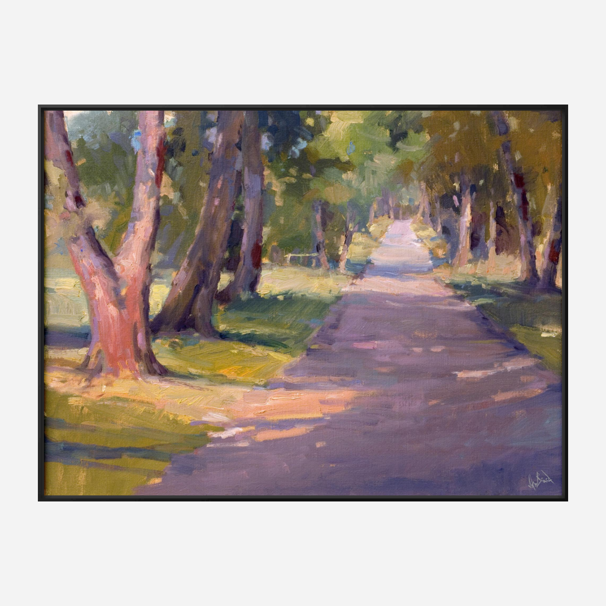 Roadside Shadow Artist Enhanced Canvas Print