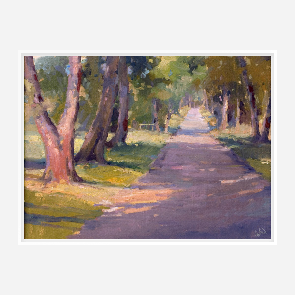 Roadside Shadow Artist Enhanced Canvas Print