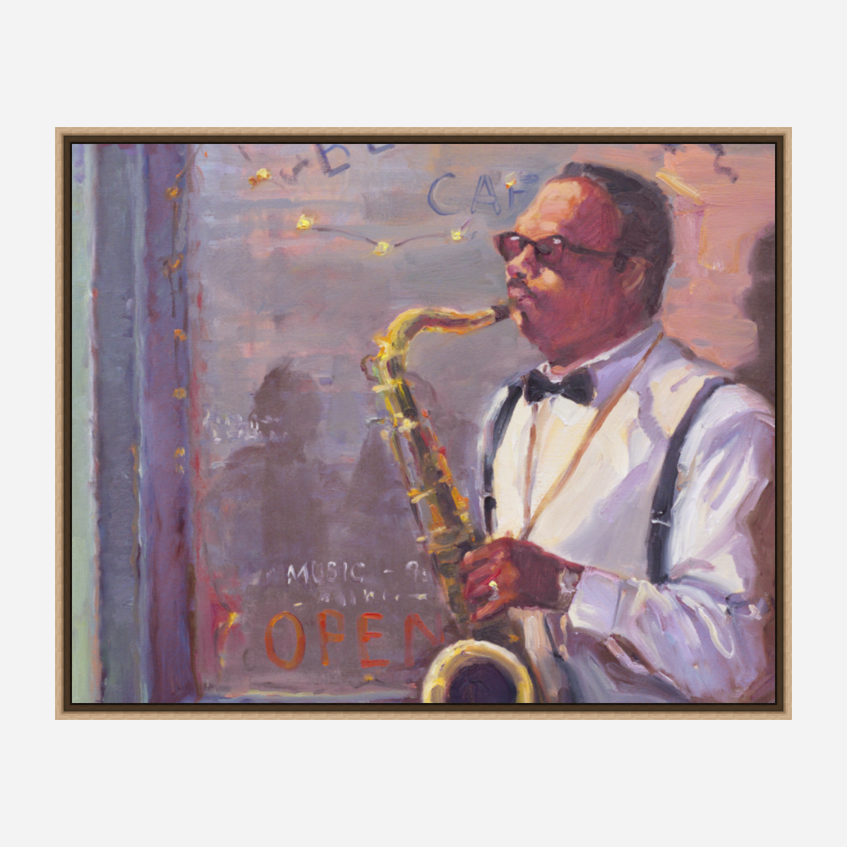 Sax Player Artist Enhanced Canvas Print