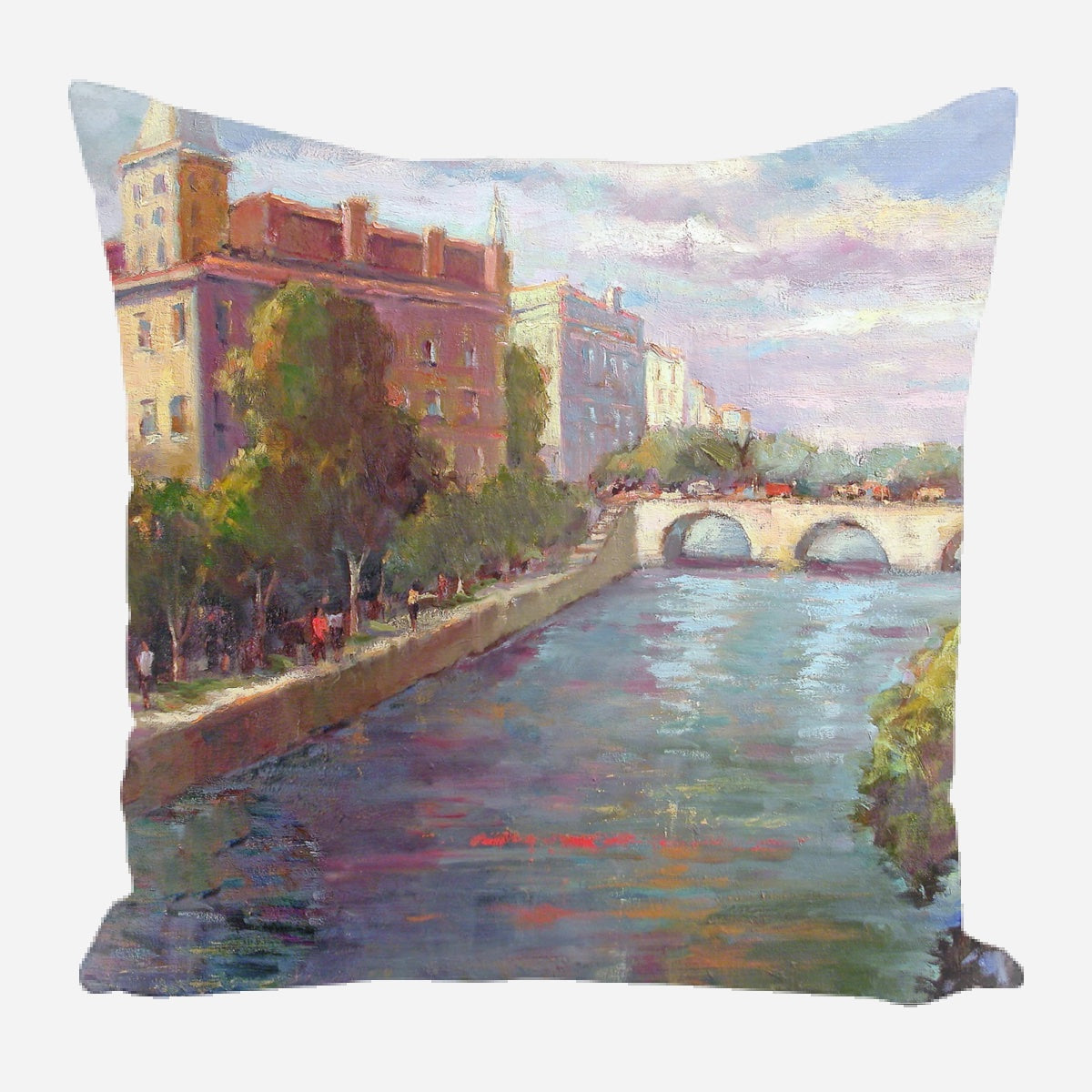 Seine River at Dusk Pillow