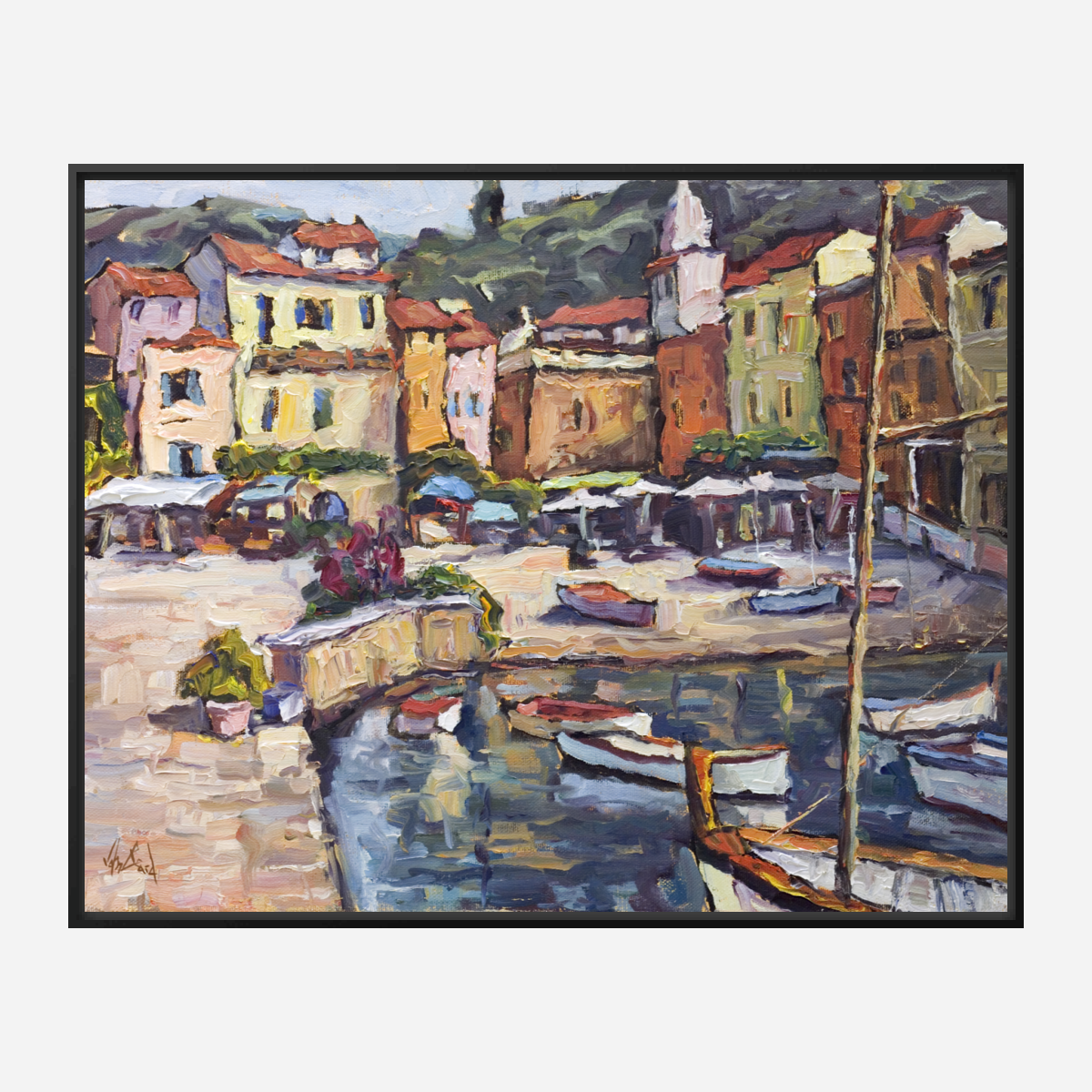 Shops by the Sea Artist Enhanced Canvas Print