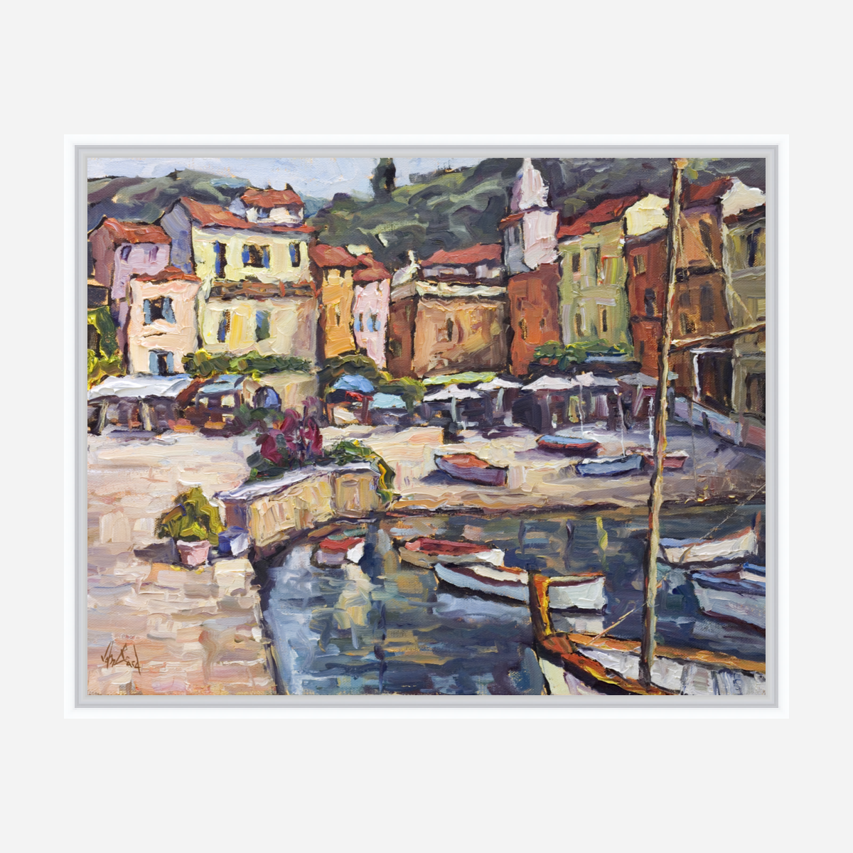 Shops by the Sea Artist Enhanced Canvas Print