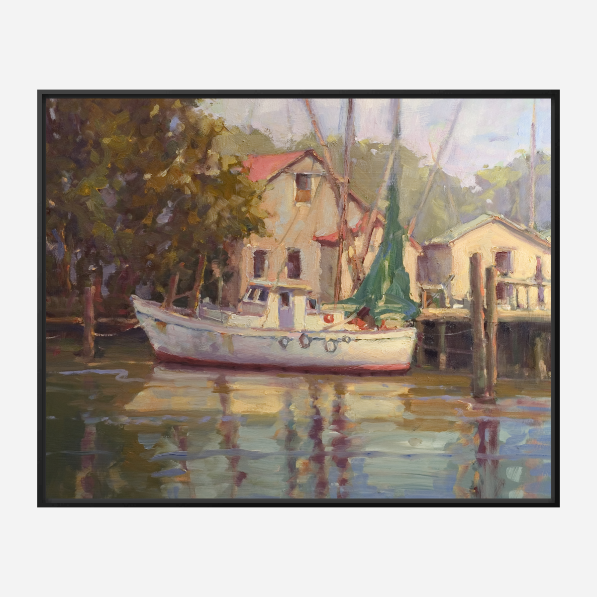 Shrimp Boat Artist Enhanced Canvas Print