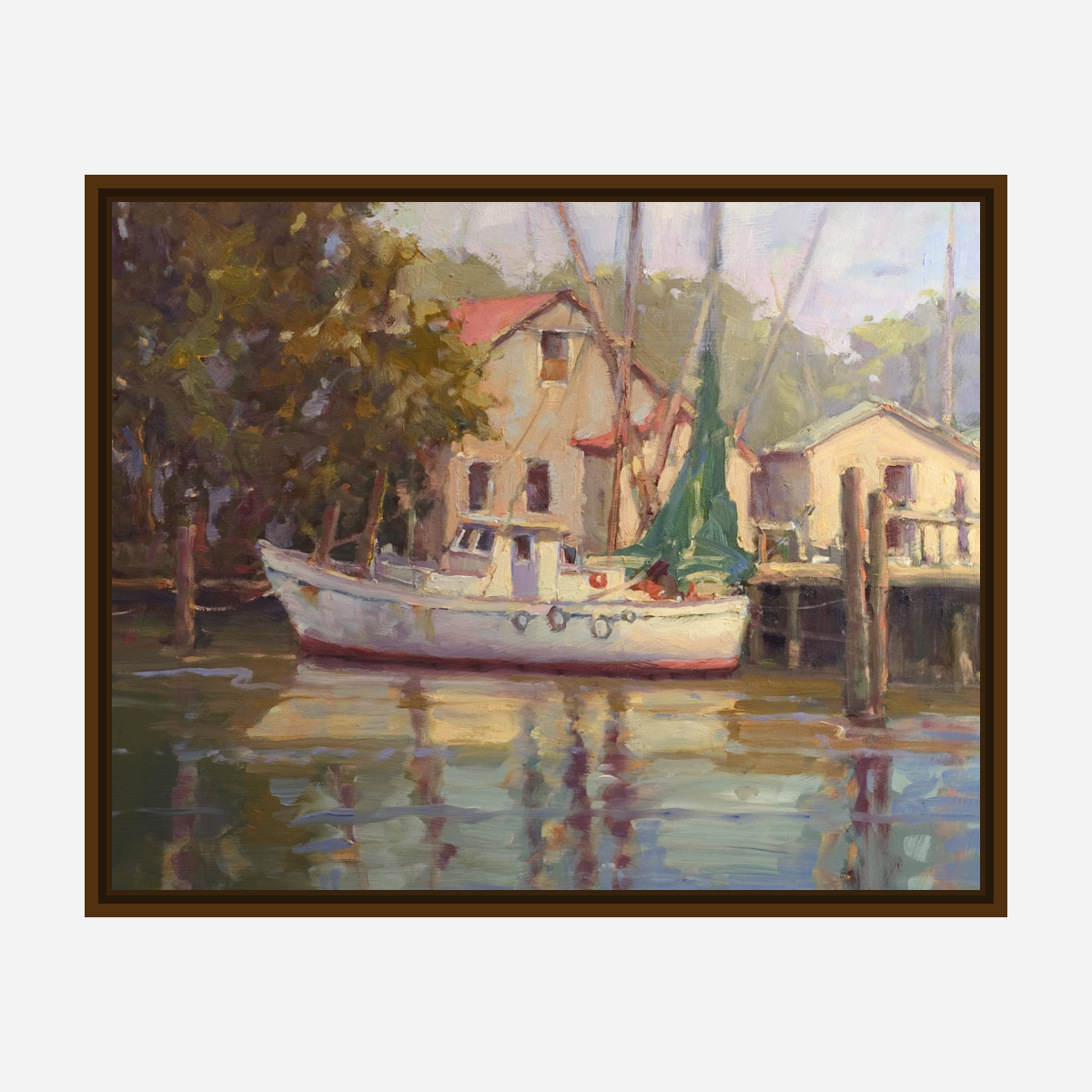 Shrimp Boat Artist Enhanced Canvas Print