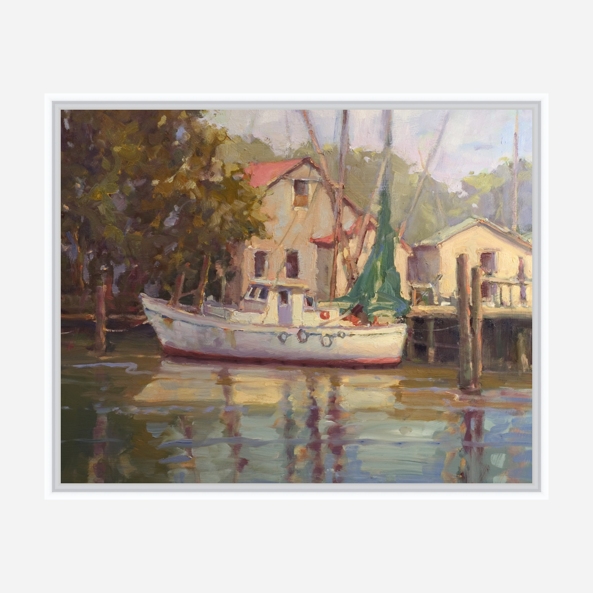 Shrimp Boat Artist Enhanced Canvas Print