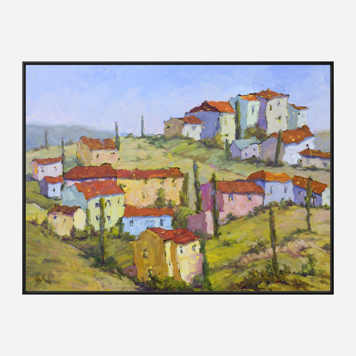 Sienna Hillside Artist Enhanced Canvas Print