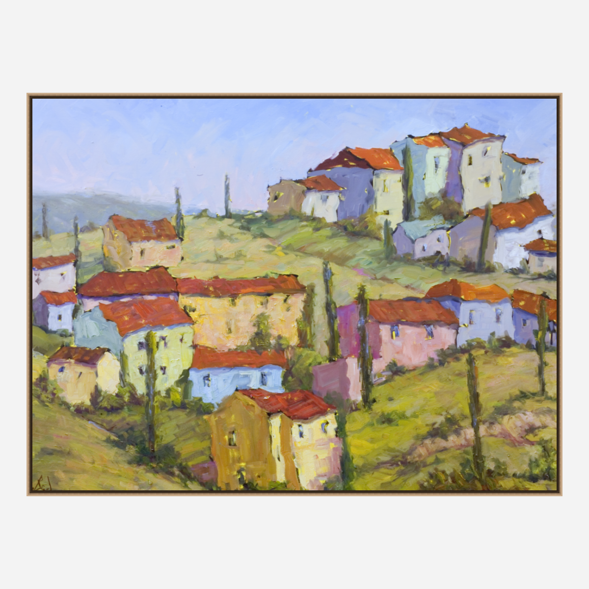 Sienna Hillside Artist Enhanced Canvas Print